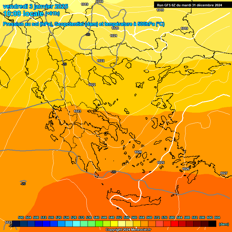 Modele GFS - Carte prvisions 