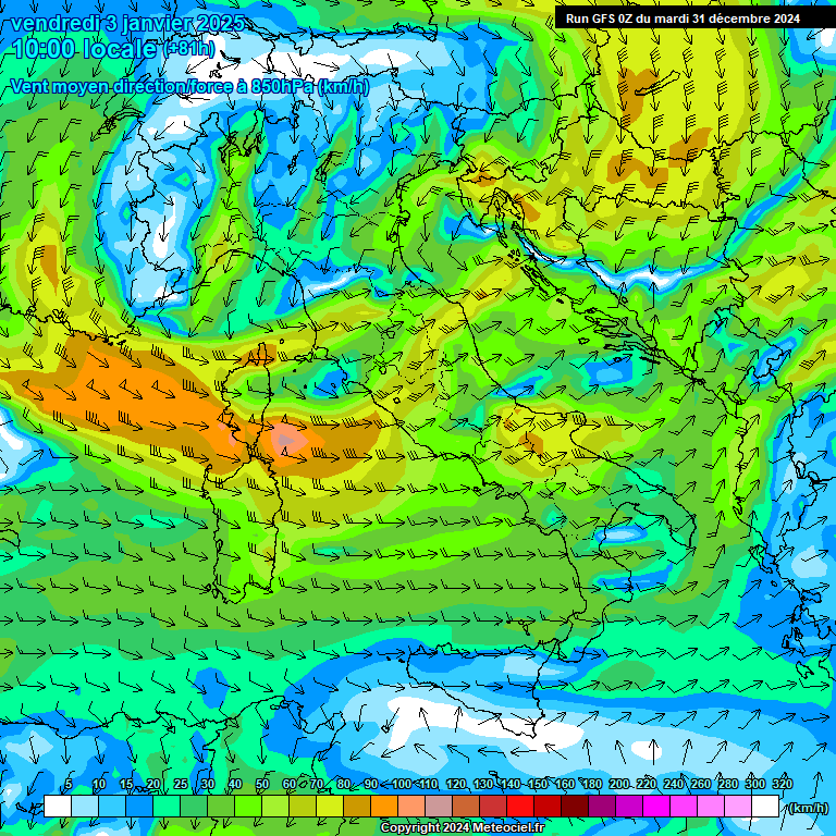 Modele GFS - Carte prvisions 