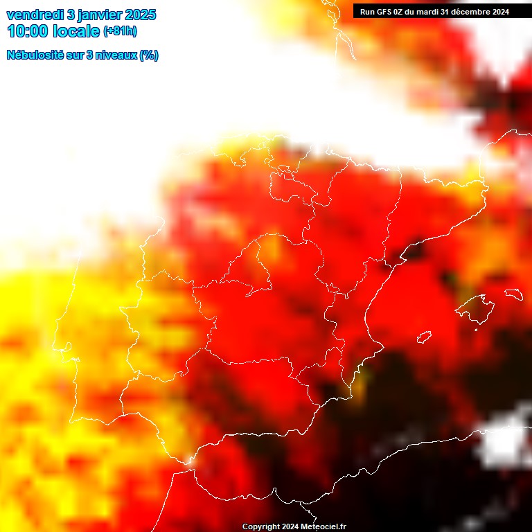 Modele GFS - Carte prvisions 