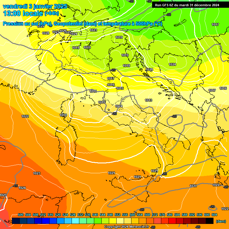 Modele GFS - Carte prvisions 