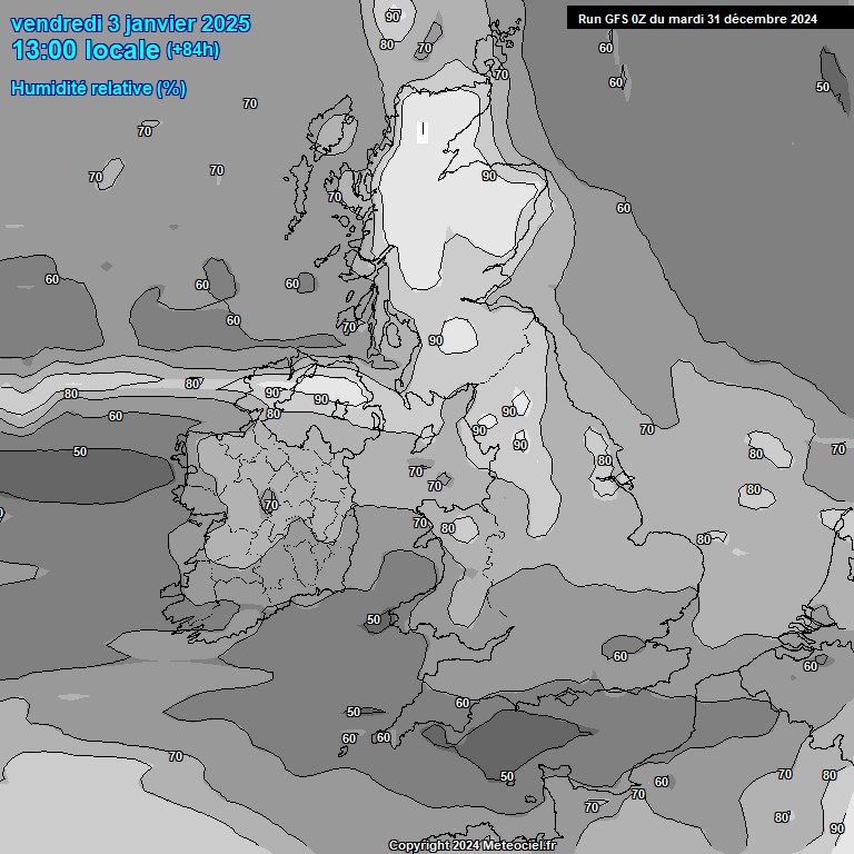 Modele GFS - Carte prvisions 