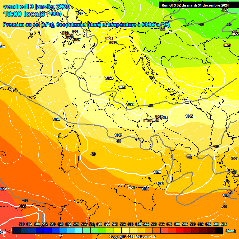 Modele GFS - Carte prvisions 