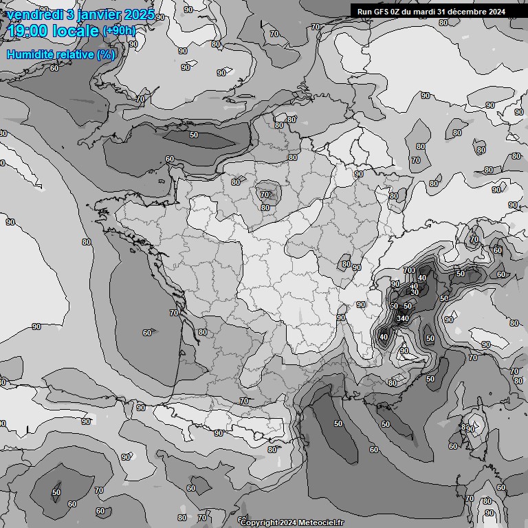 Modele GFS - Carte prvisions 