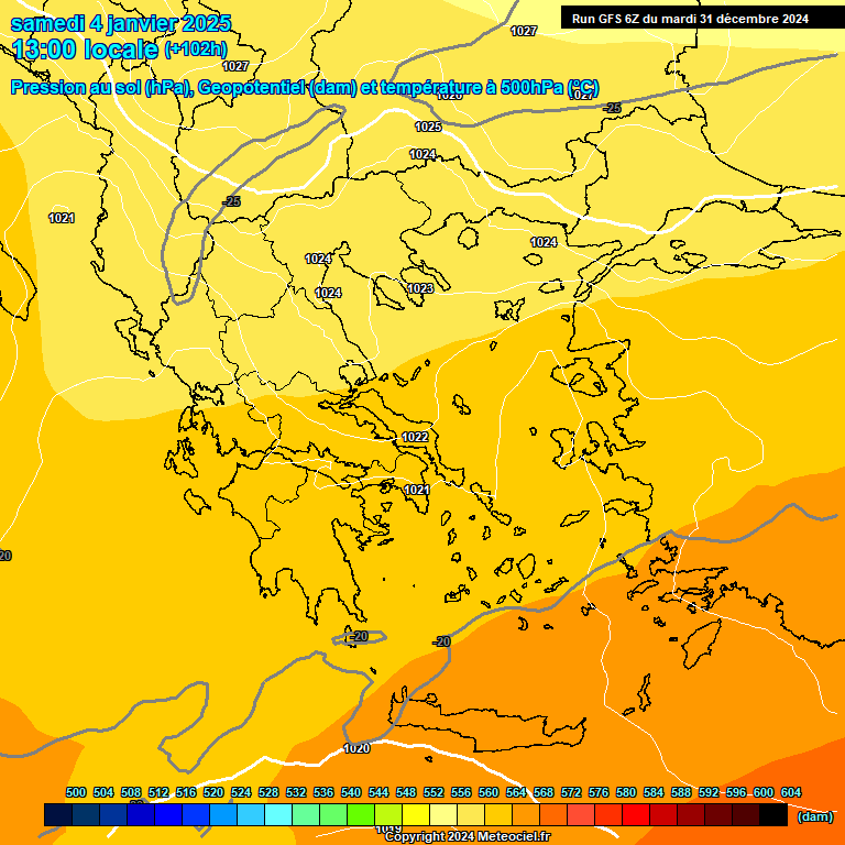 Modele GFS - Carte prvisions 