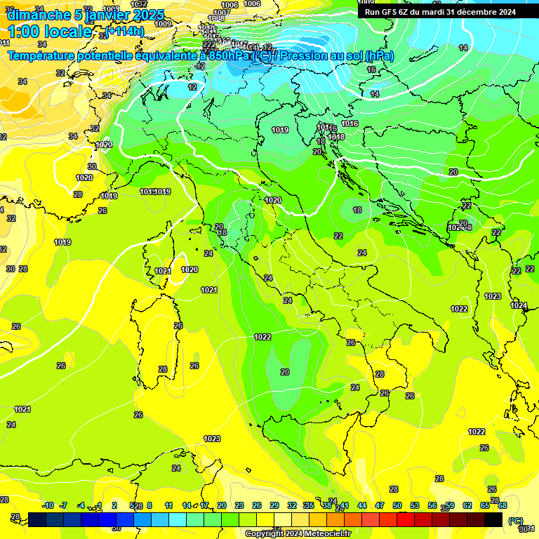 Modele GFS - Carte prvisions 