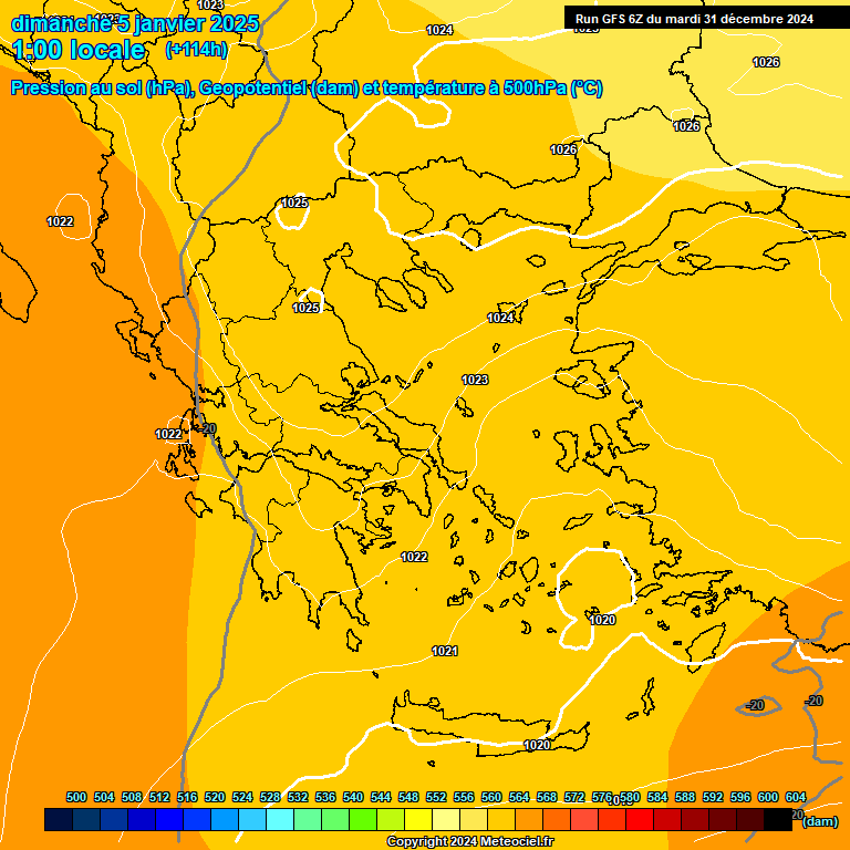 Modele GFS - Carte prvisions 