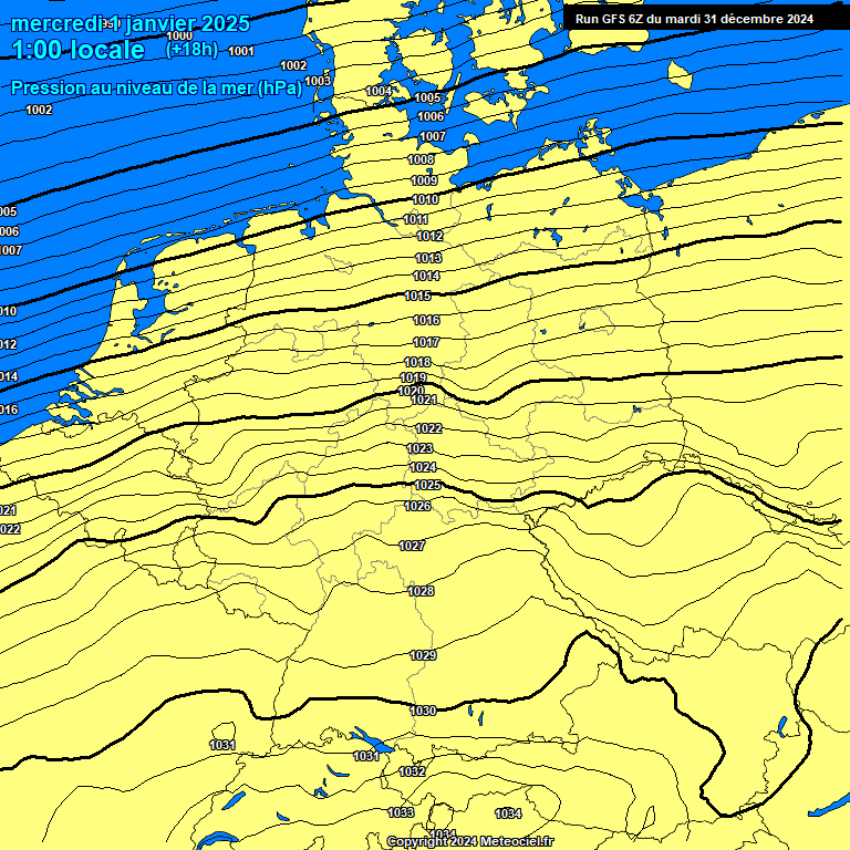 Modele GFS - Carte prvisions 