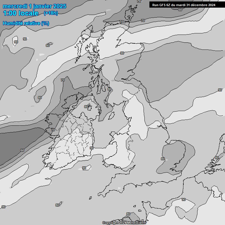 Modele GFS - Carte prvisions 