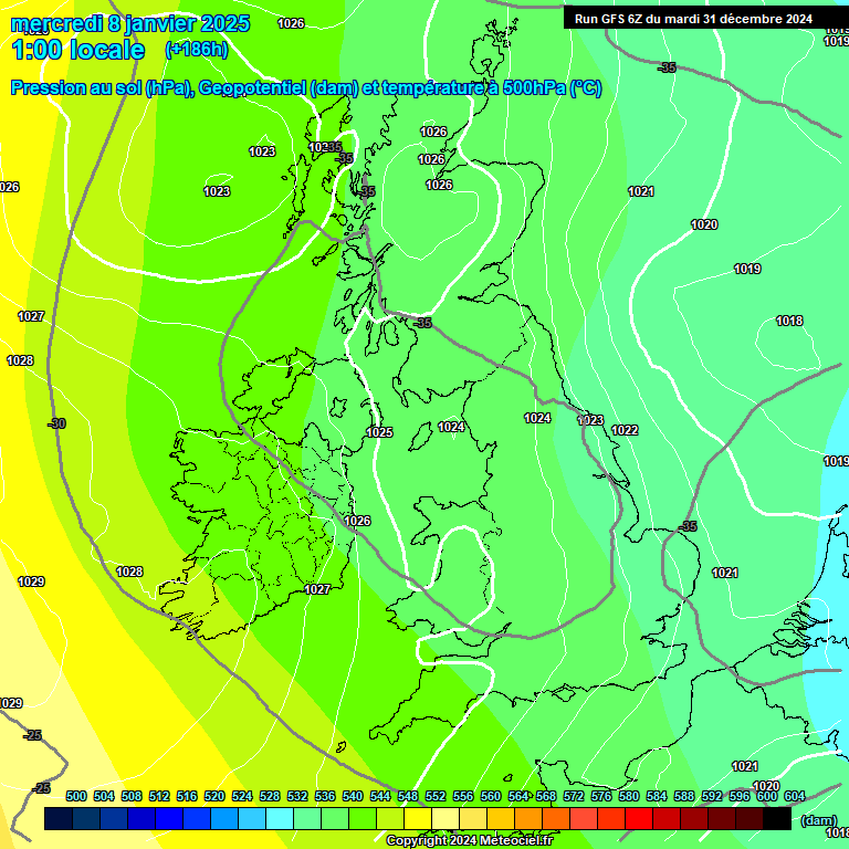 Modele GFS - Carte prvisions 