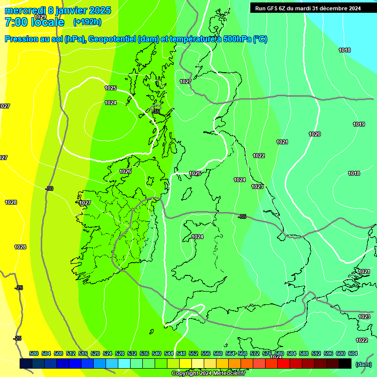 Modele GFS - Carte prvisions 