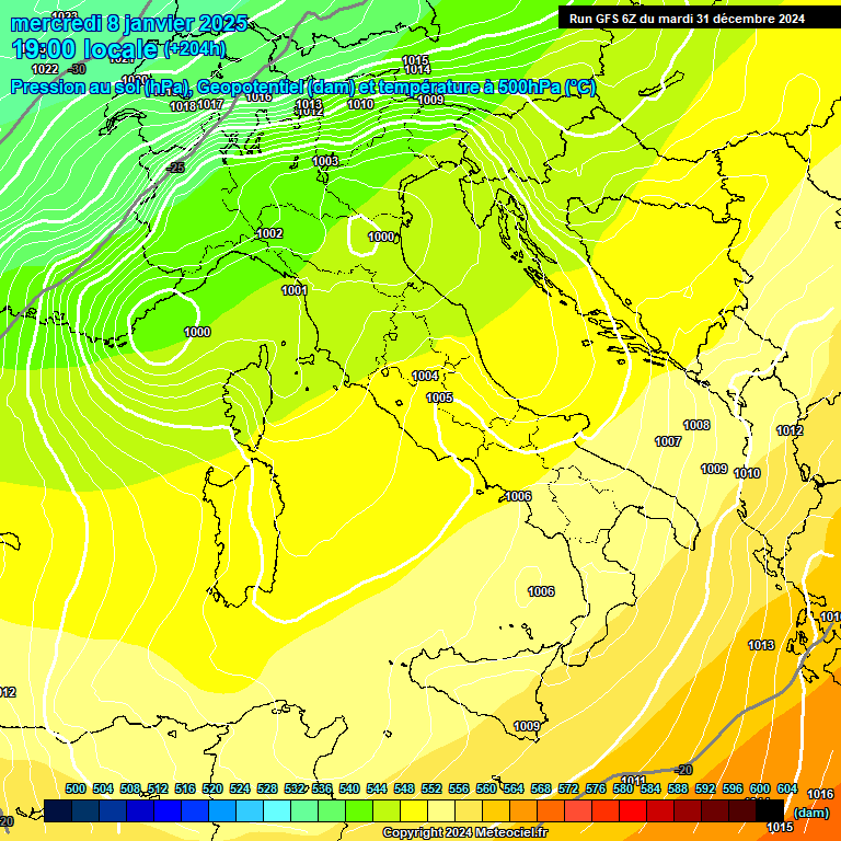 Modele GFS - Carte prvisions 