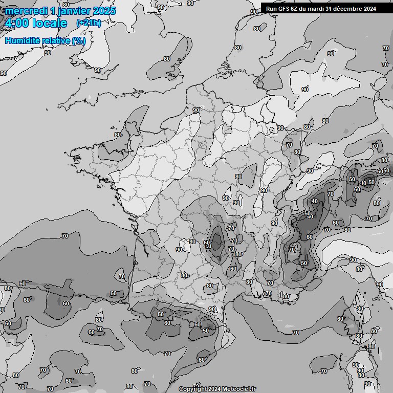 Modele GFS - Carte prvisions 