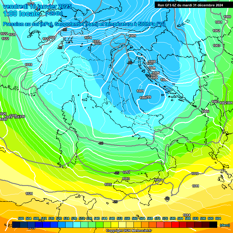 Modele GFS - Carte prvisions 