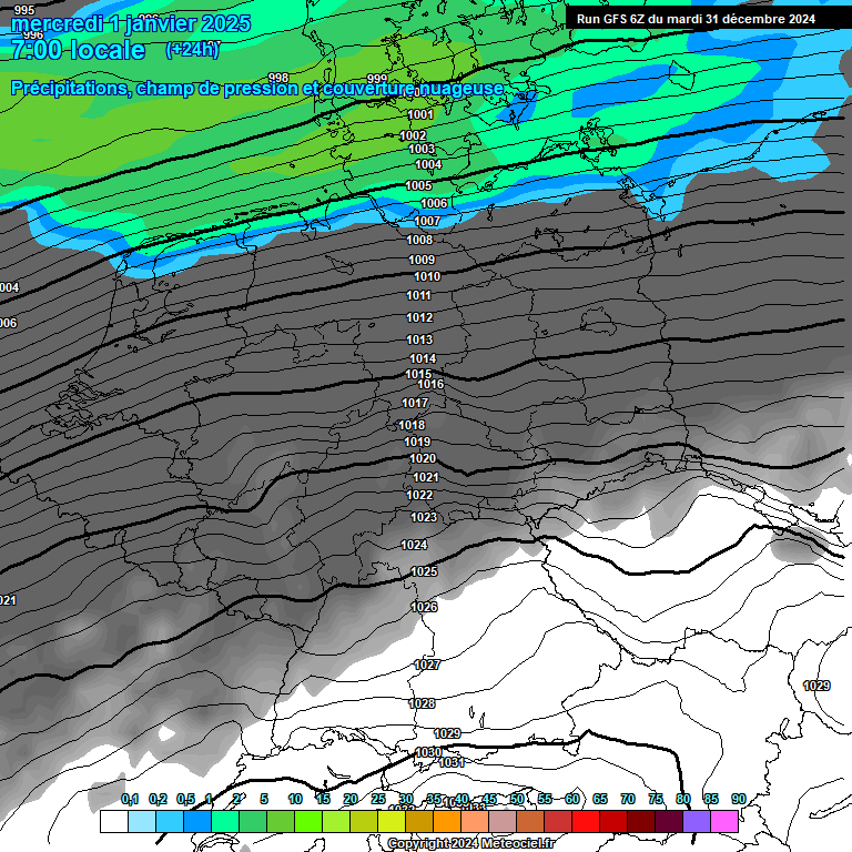 Modele GFS - Carte prvisions 