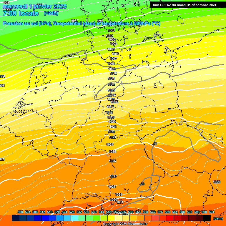 Modele GFS - Carte prvisions 