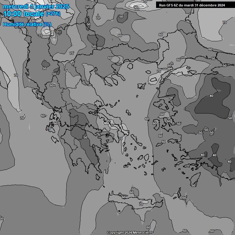 Modele GFS - Carte prvisions 