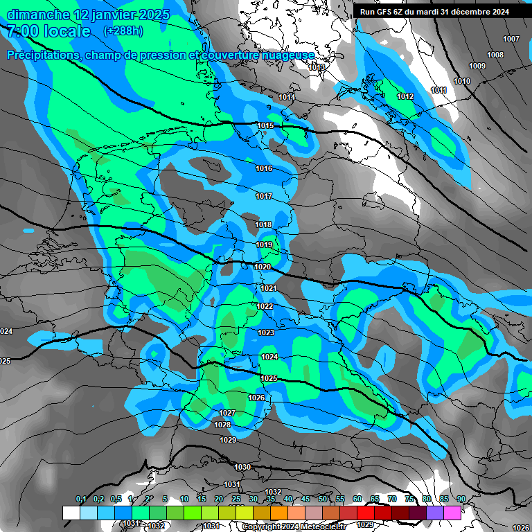 Modele GFS - Carte prvisions 