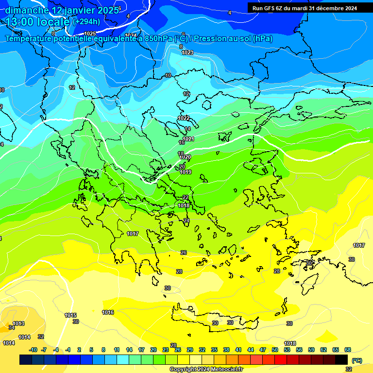 Modele GFS - Carte prvisions 