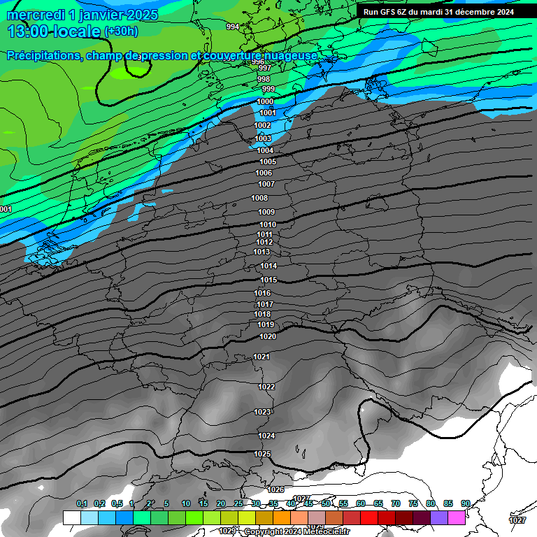 Modele GFS - Carte prvisions 