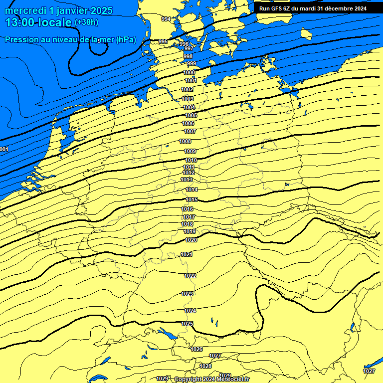 Modele GFS - Carte prvisions 