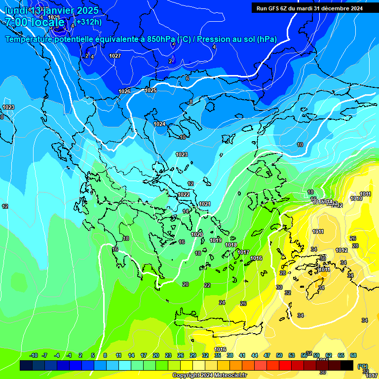 Modele GFS - Carte prvisions 