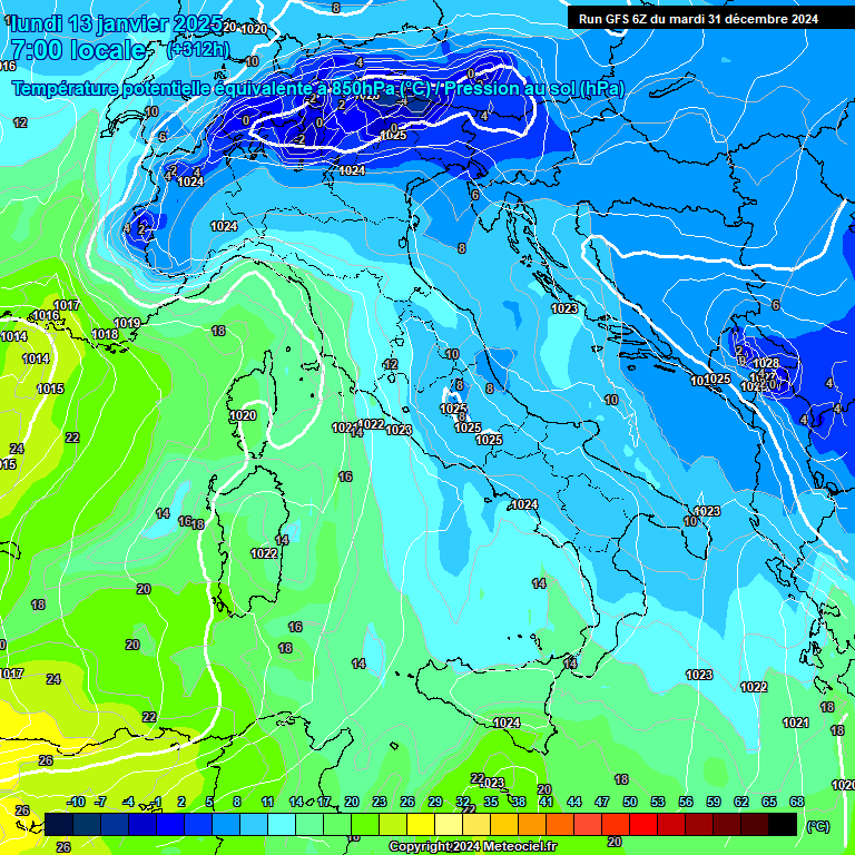 Modele GFS - Carte prvisions 