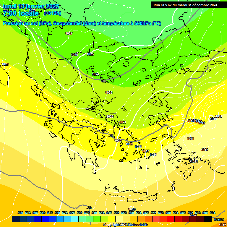 Modele GFS - Carte prvisions 