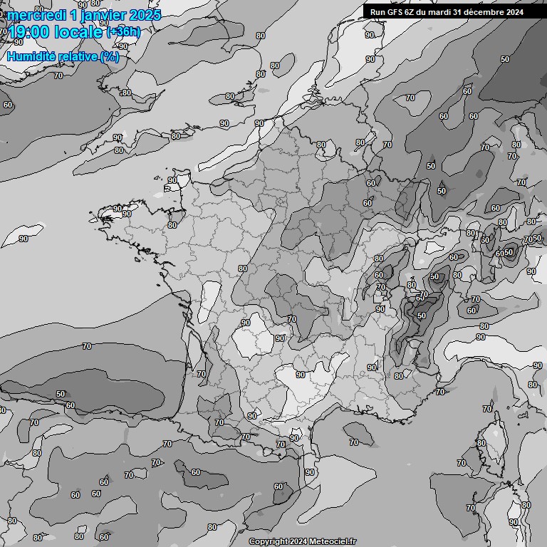 Modele GFS - Carte prvisions 