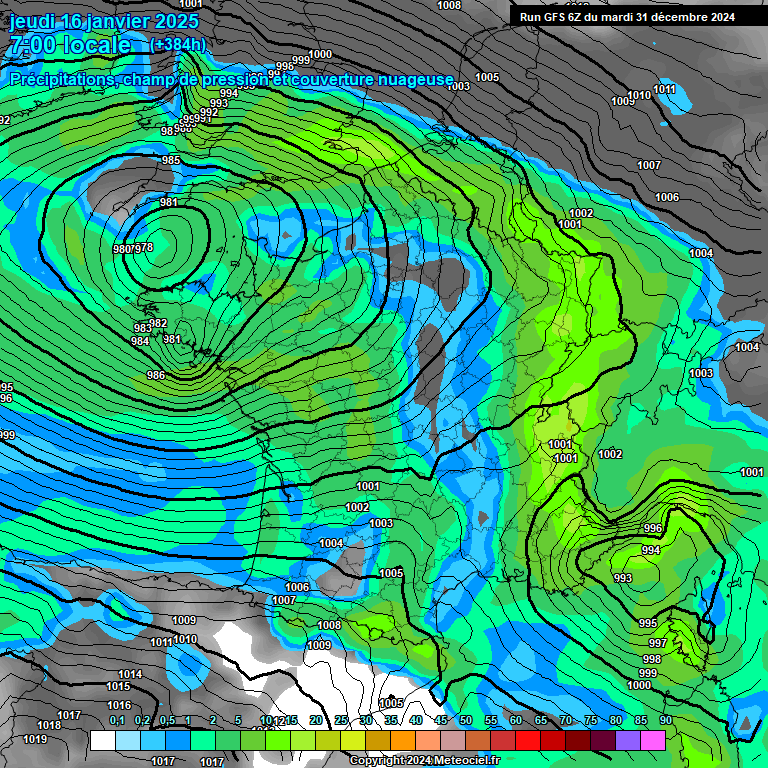 Modele GFS - Carte prvisions 