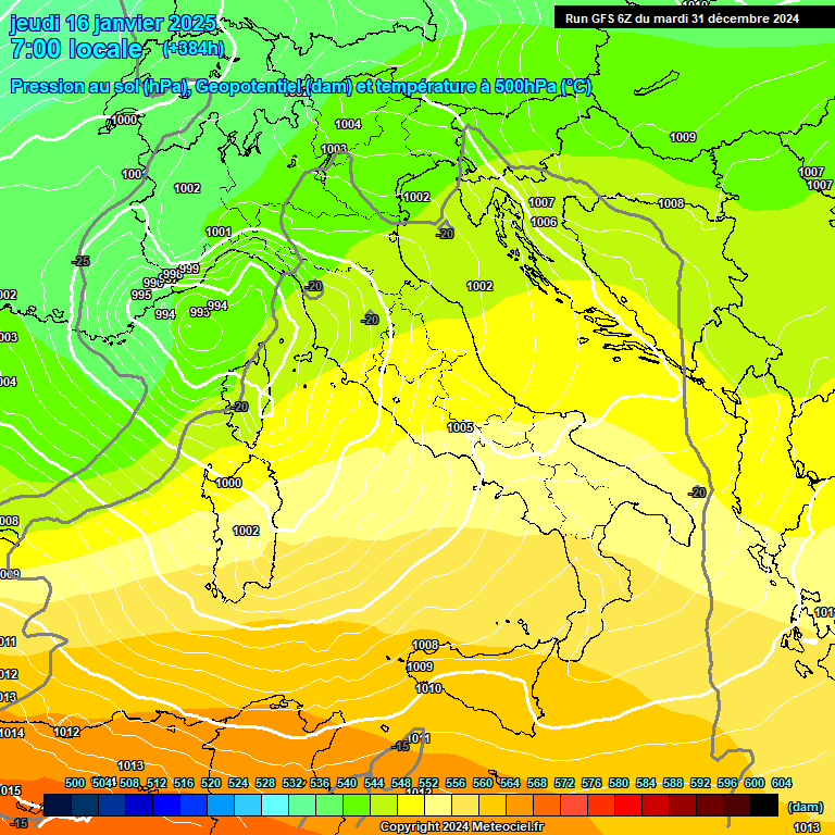 Modele GFS - Carte prvisions 