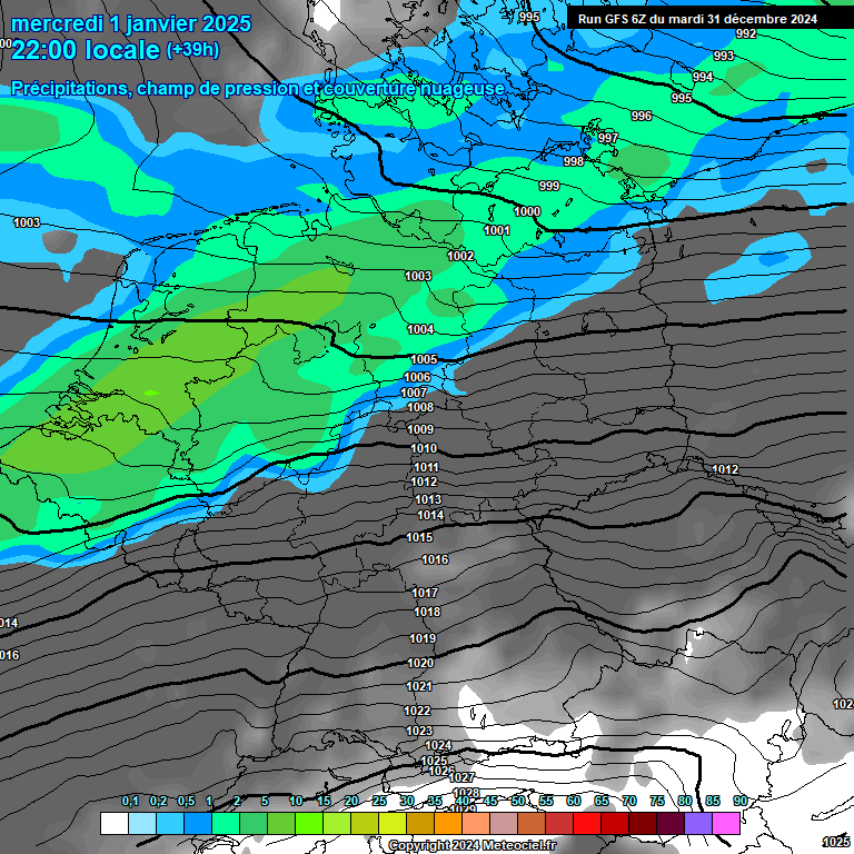 Modele GFS - Carte prvisions 