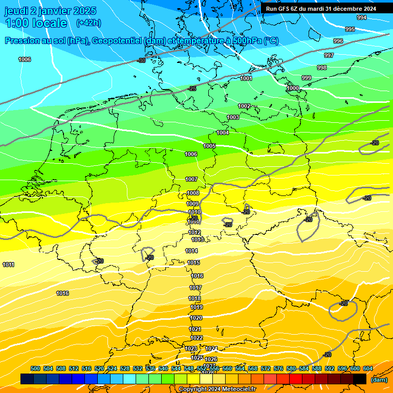 Modele GFS - Carte prvisions 