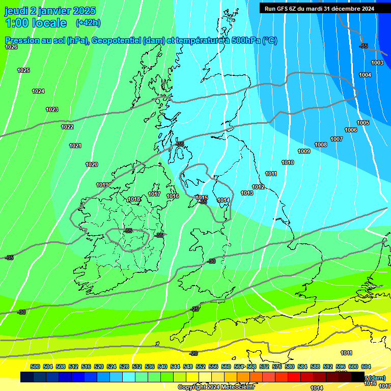 Modele GFS - Carte prvisions 