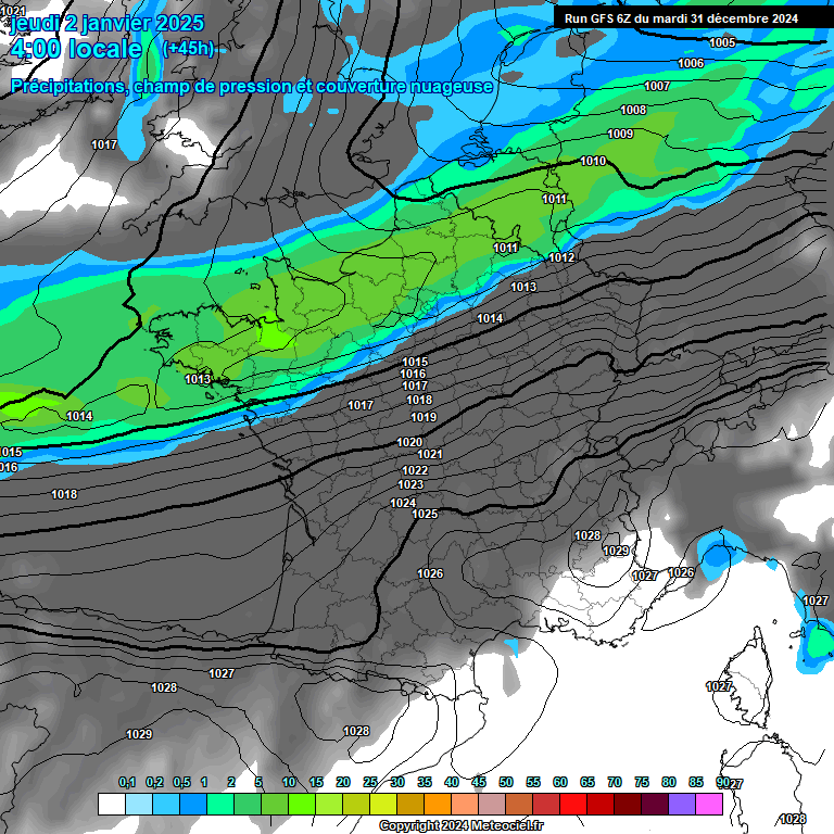 Modele GFS - Carte prvisions 