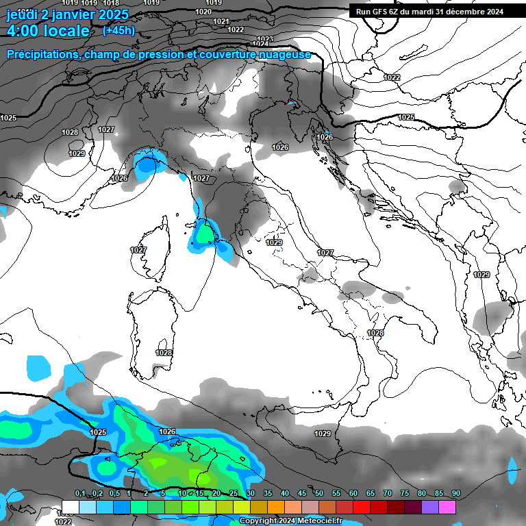 Modele GFS - Carte prvisions 