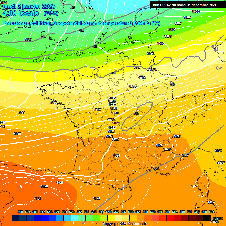 Modele GFS - Carte prvisions 