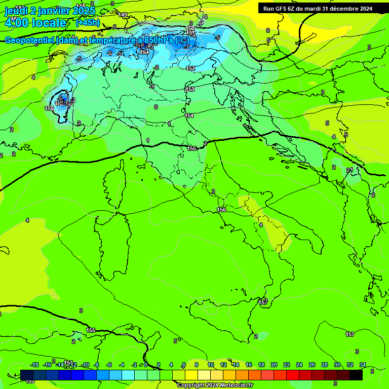 Modele GFS - Carte prvisions 