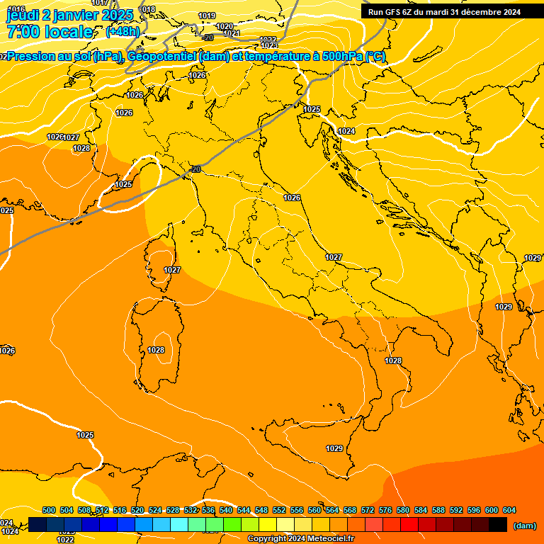 Modele GFS - Carte prvisions 