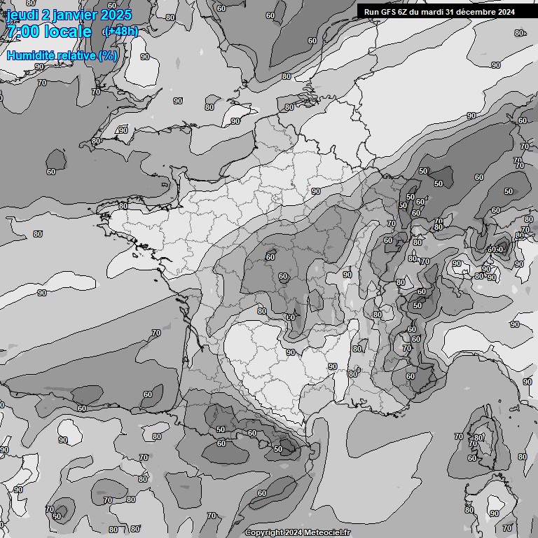 Modele GFS - Carte prvisions 