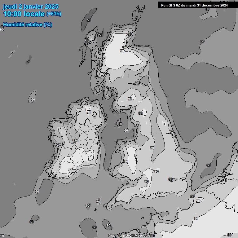 Modele GFS - Carte prvisions 