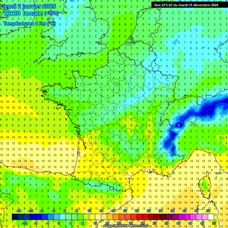 Modele GFS - Carte prvisions 