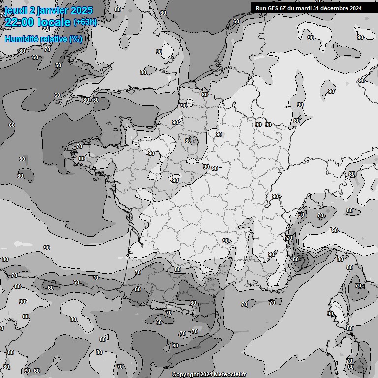 Modele GFS - Carte prvisions 