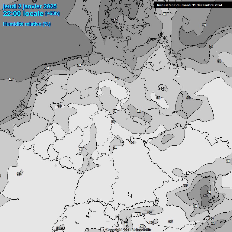 Modele GFS - Carte prvisions 