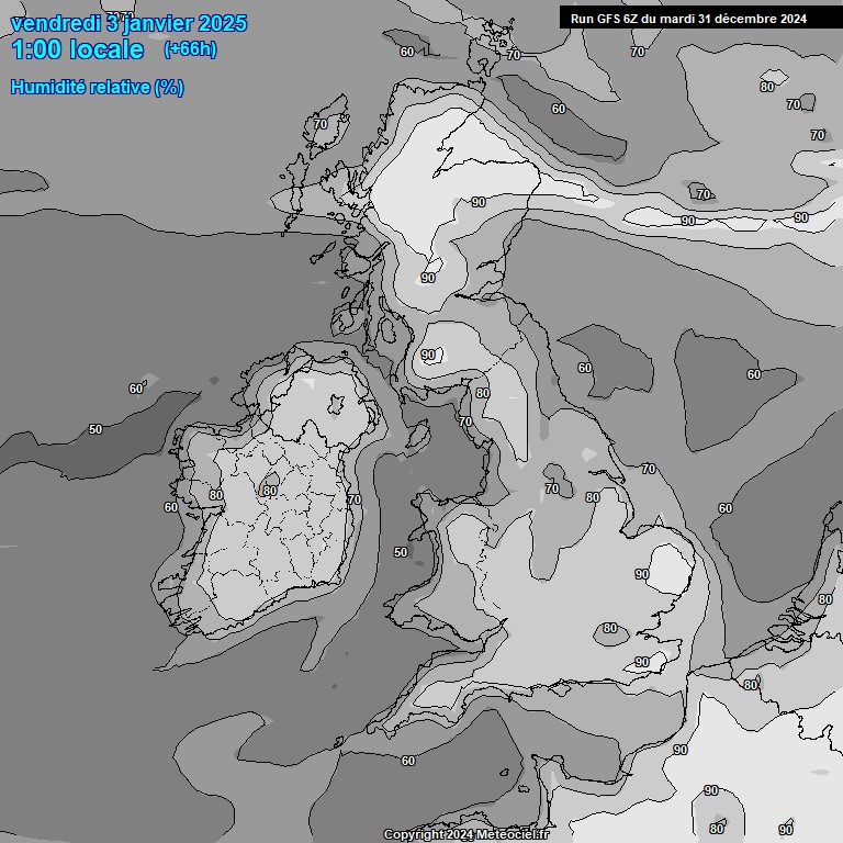 Modele GFS - Carte prvisions 