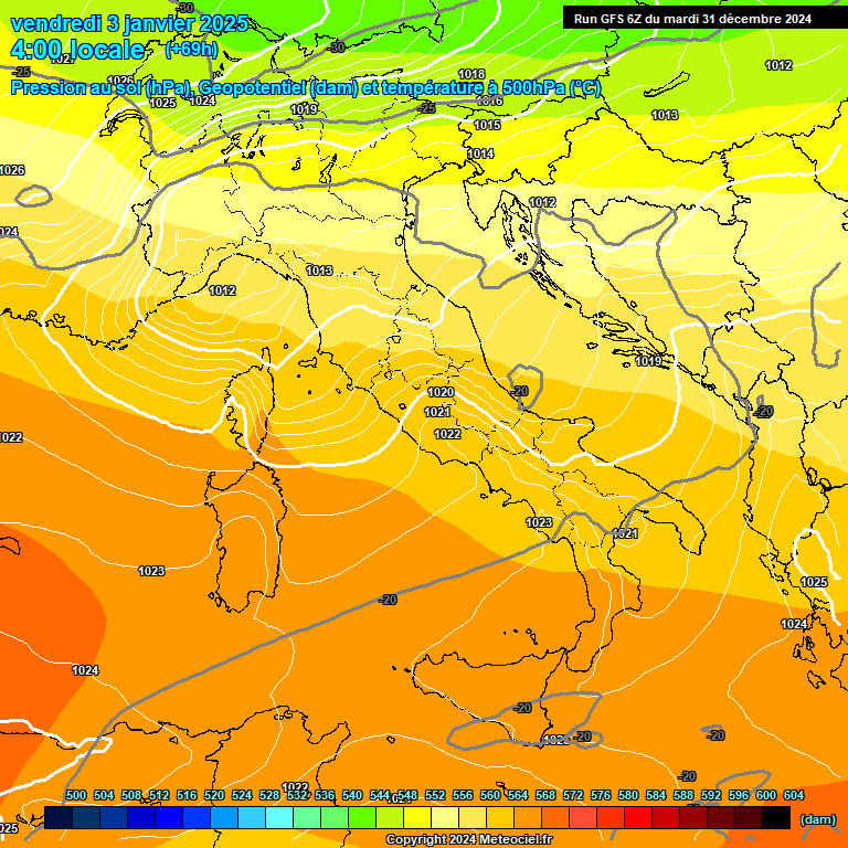 Modele GFS - Carte prvisions 