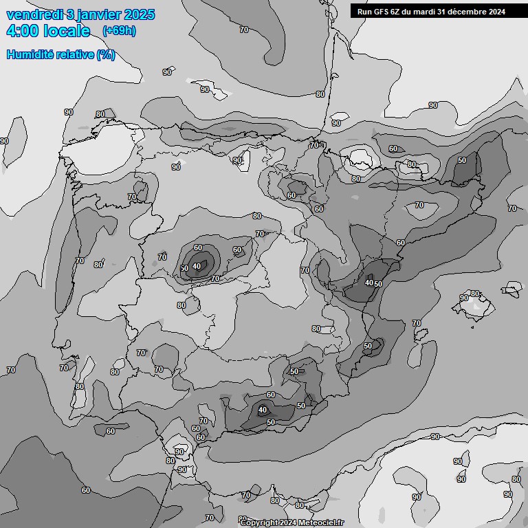 Modele GFS - Carte prvisions 