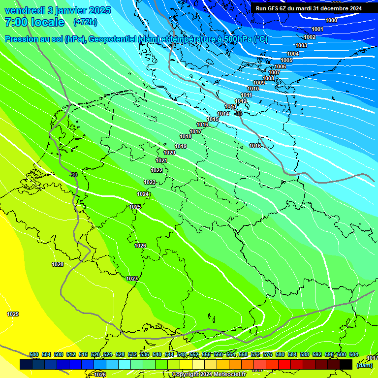 Modele GFS - Carte prvisions 