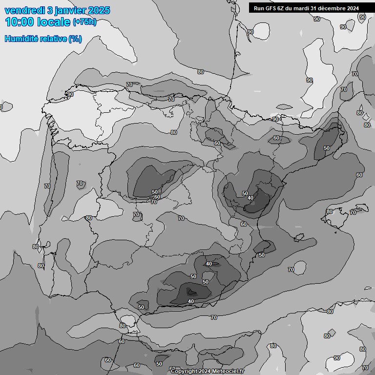 Modele GFS - Carte prvisions 