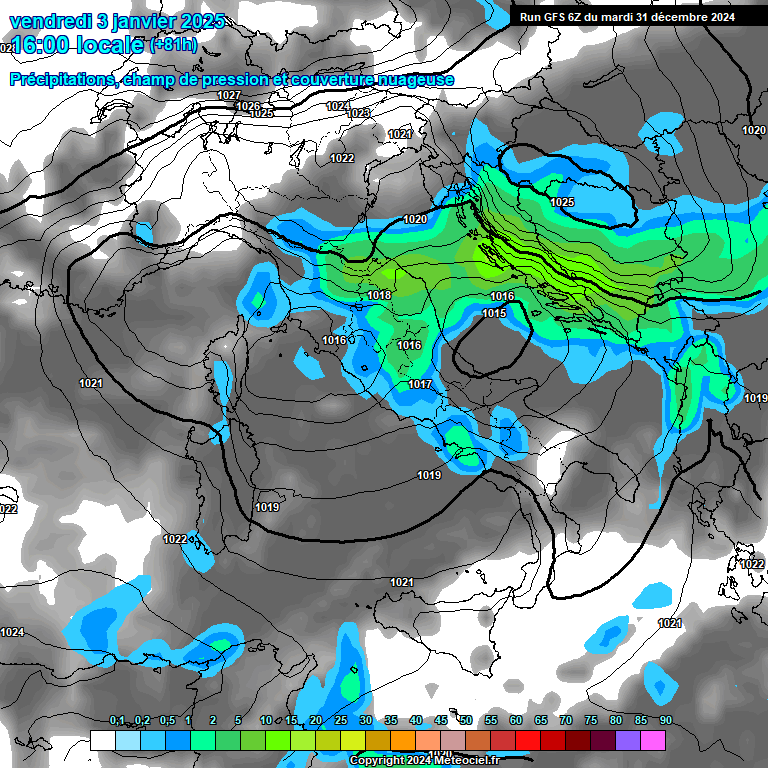 Modele GFS - Carte prvisions 