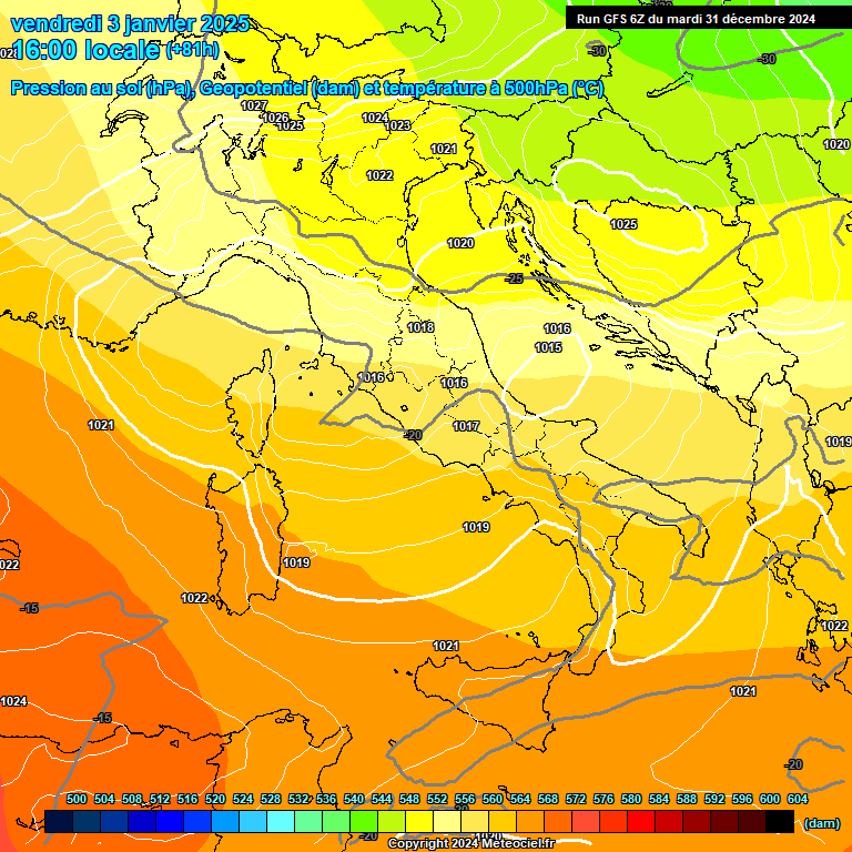 Modele GFS - Carte prvisions 